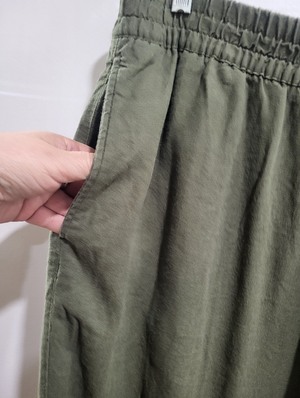 Old Navy Olive Green Wide Leg Pants XL High Rise Comfort Waistband - Picture 3 of 6